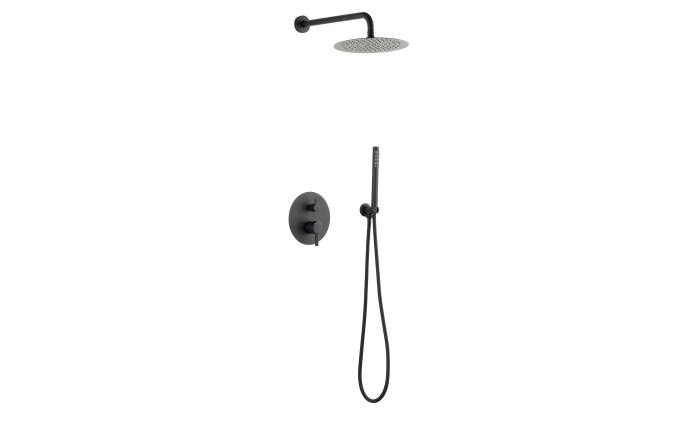 [POOL-RYC-350-0085] CRM Douche murale inox AISI-304 ORB noire