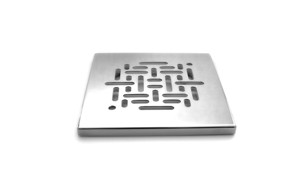 [POOL-WEL-250-0293] Bonde de fond - Cache bride + grille carrée (Inox)